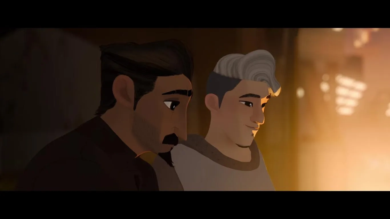 Riz Ahmed and Eugene Lee Yang in Nimona (2023)