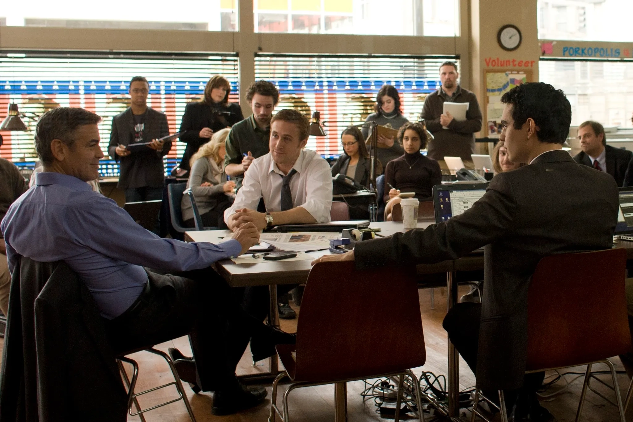 George Clooney, Ryan Gosling, and Max Minghella in The Ides of March (2011)