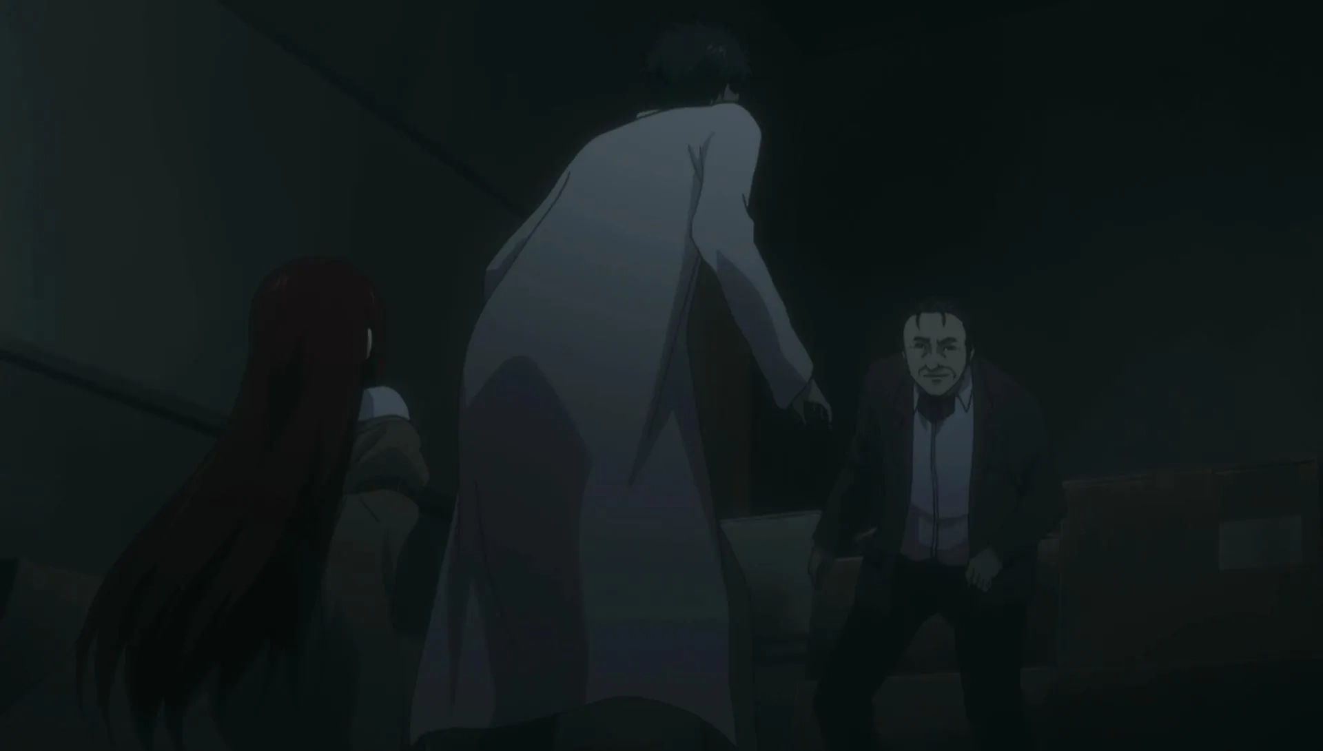 Mitsuru Ogata, Asami Imai, and Mamoru Miyano in Steins;Gate (2011)