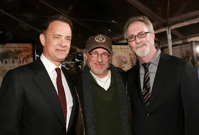 Tom Hanks, Steven Spielberg, and Gary Goetzman at an event for The Pacific (2010)