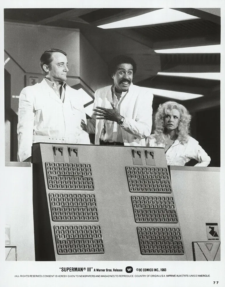 Richard Pryor, Robert Vaughn, and Pamela Stephenson in Superman III (1983)