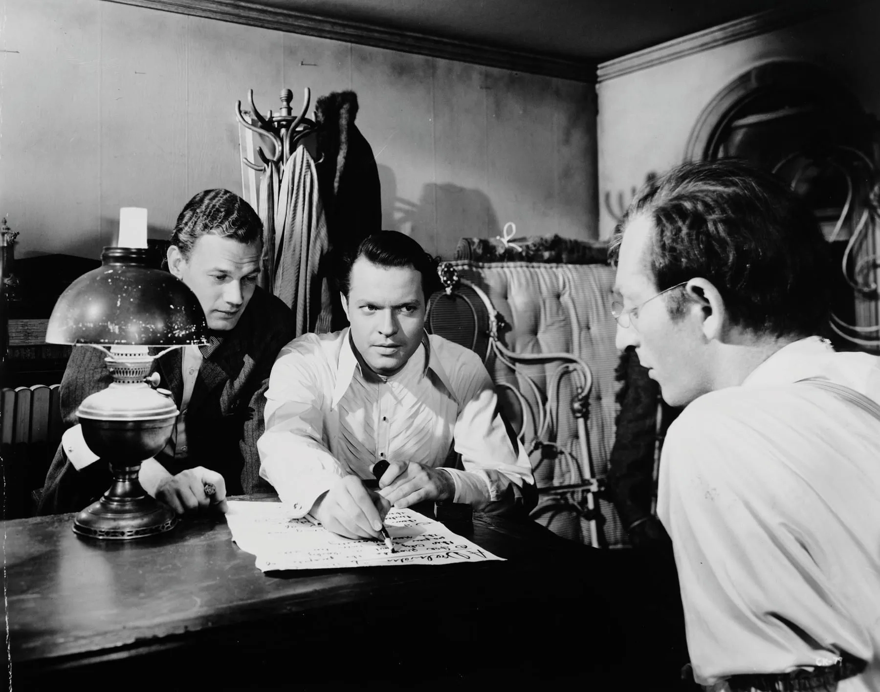 Orson Welles, Joseph Cotten, and Everett Sloane in Citizen Kane (1941)