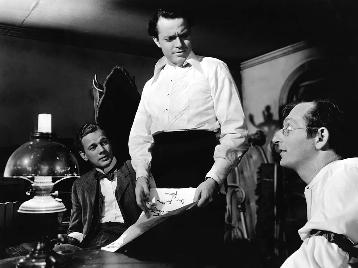 Orson Welles, Joseph Cotten, and Everett Sloane in Citizen Kane (1941)