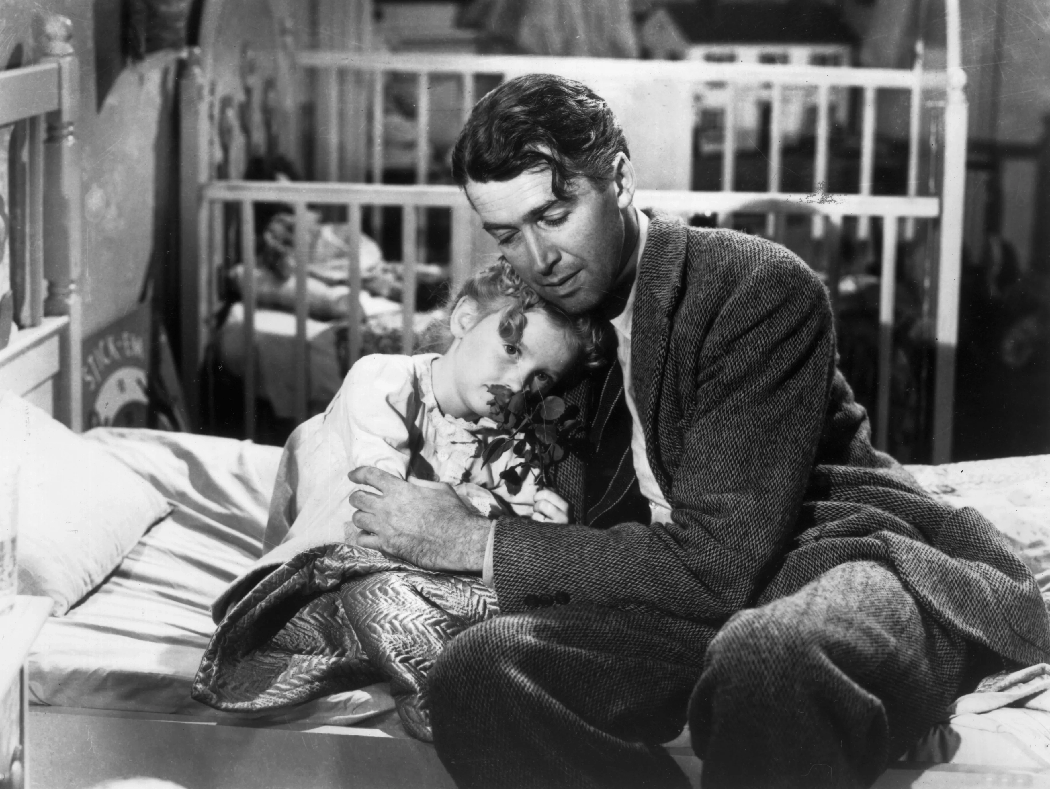 James Stewart and Karolyn Grimes at an event for It's a Wonderful Life (1946)