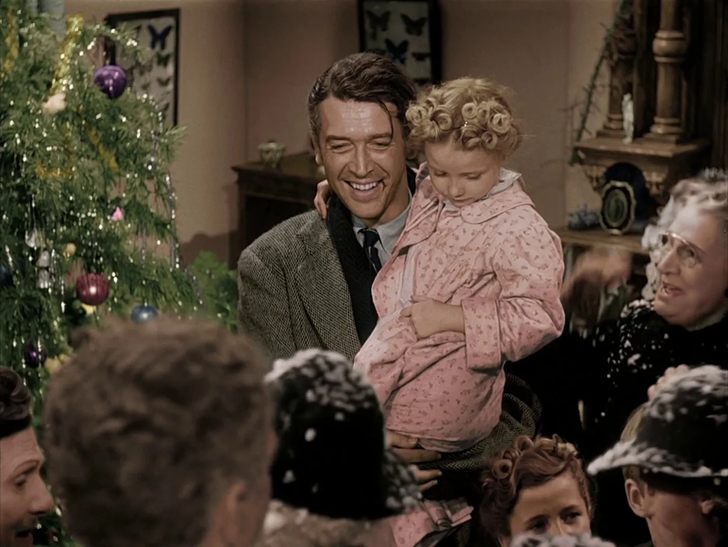 James Stewart and Karolyn Grimes in It's a Wonderful Life (1946)