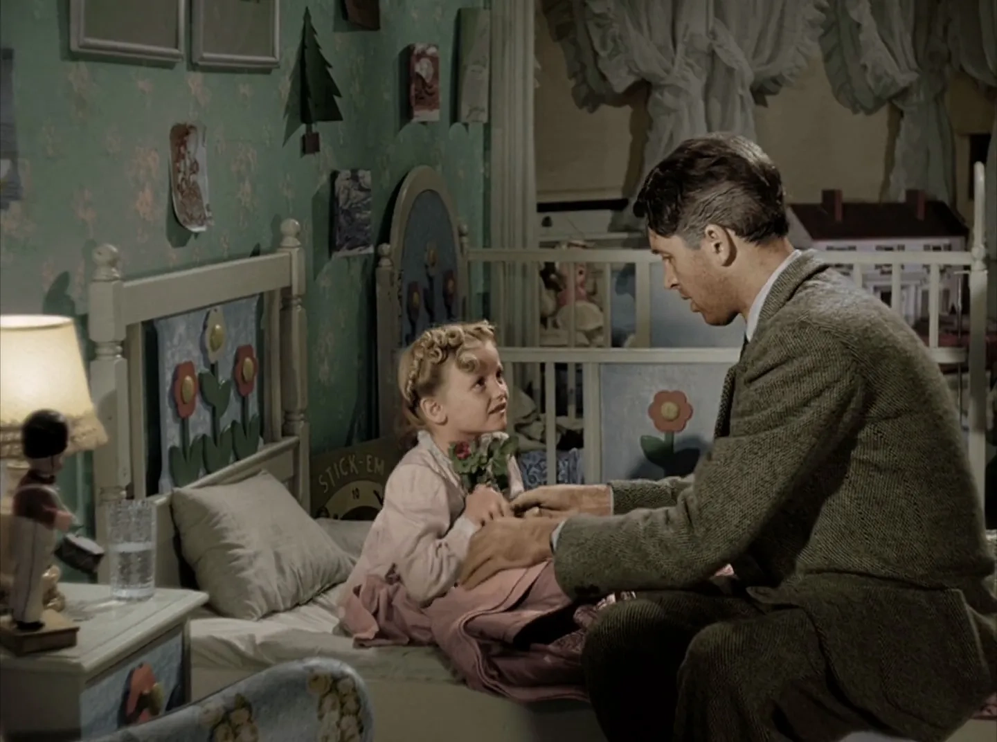 James Stewart and Karolyn Grimes in It's a Wonderful Life (1946)