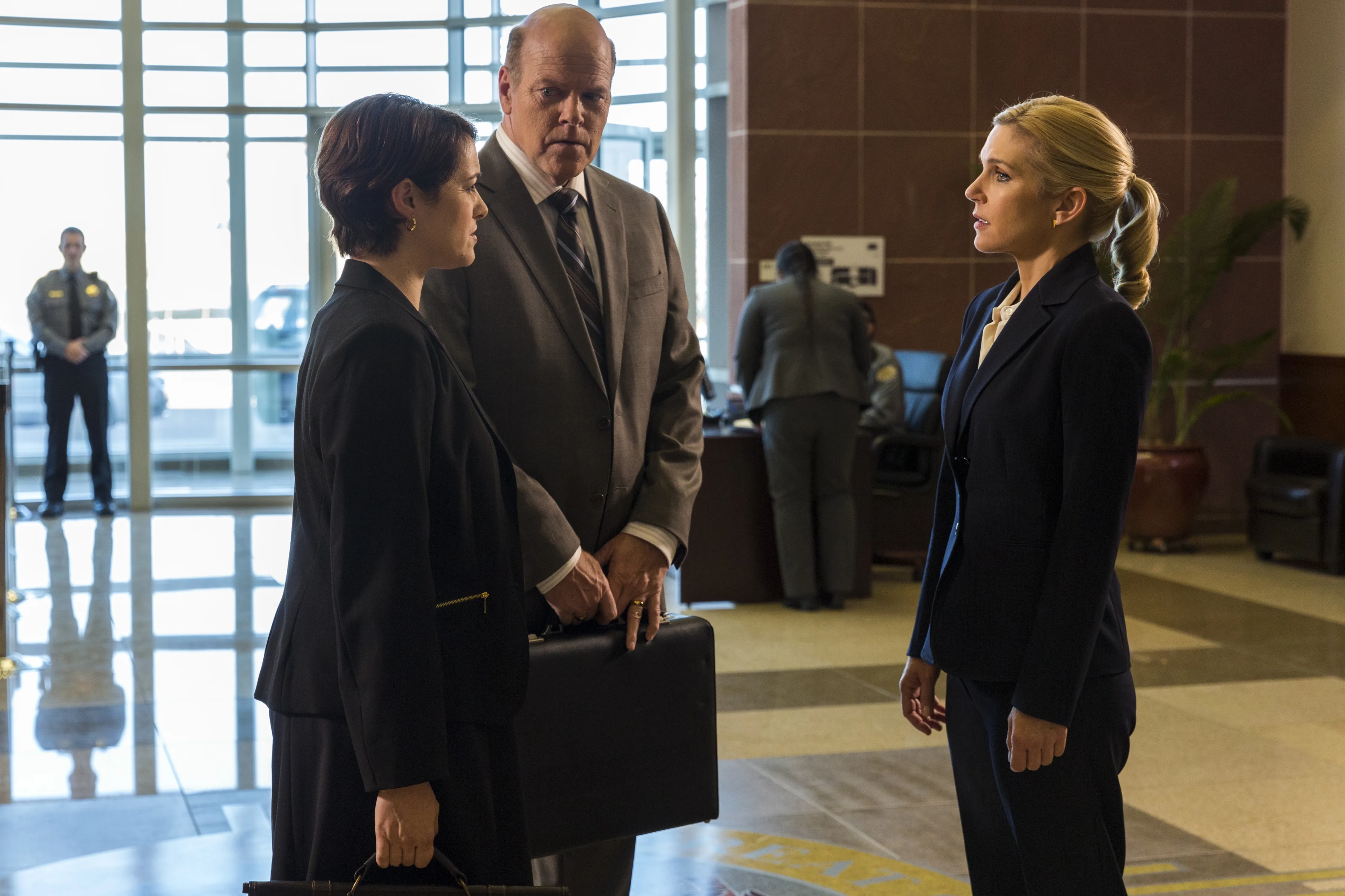 Rex Linn, Cara Pifko, and Rhea Seehorn in Better Call Saul (2015)