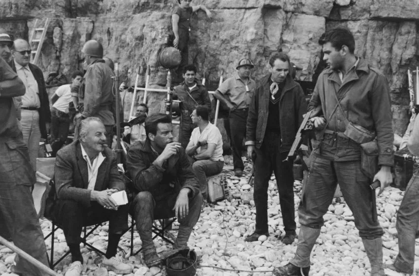 Robert Wagner, Paul Anka, Tommy Sands, and Darryl F. Zanuck in The Longest Day (1962)