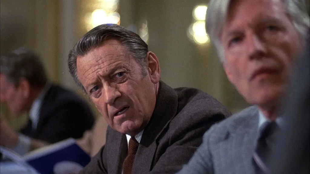 William Holden and Wesley Addy in Network (1976)