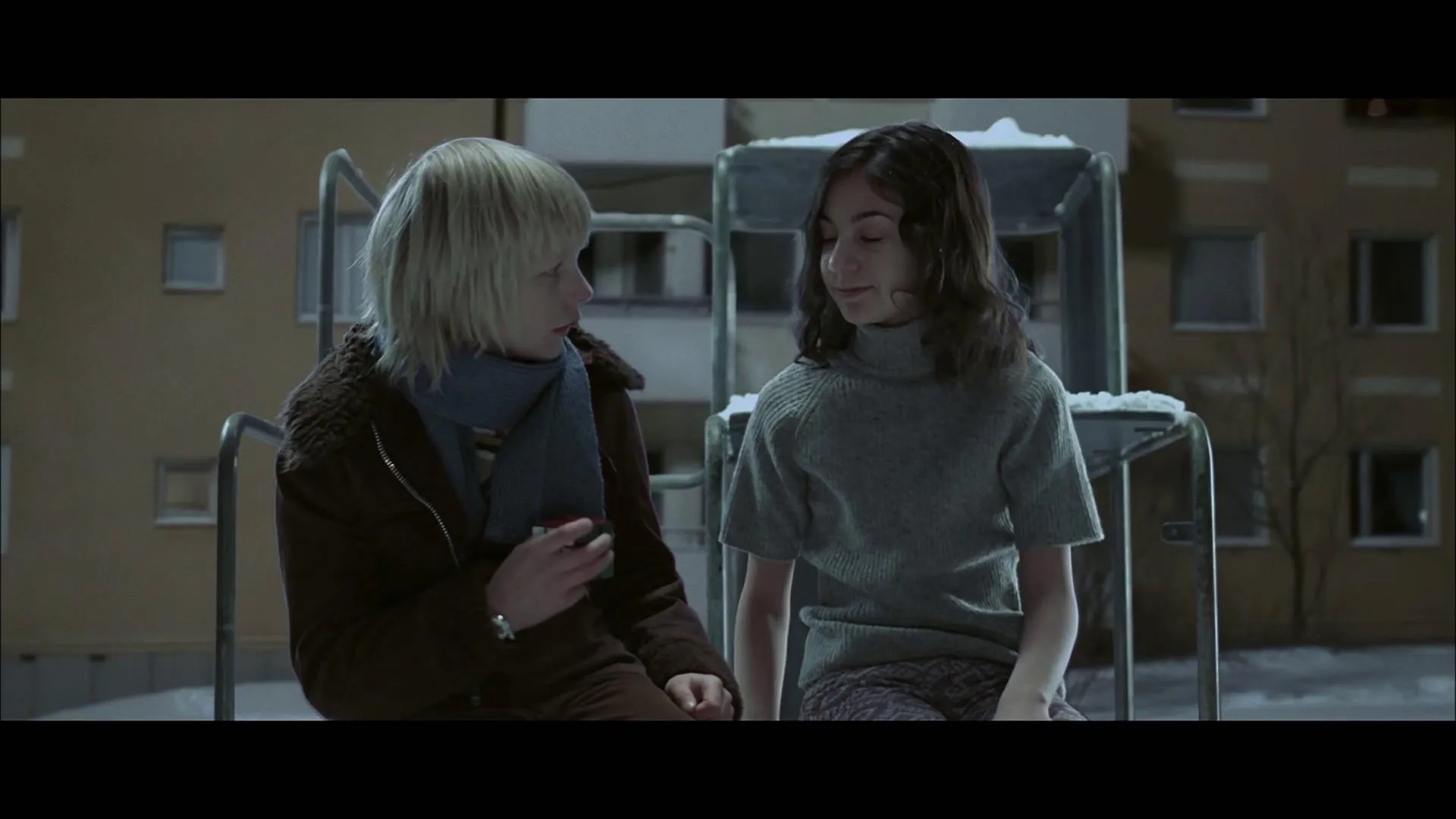 Lina Leandersson and Kåre Hedebrant in Let the Right One In (2008)