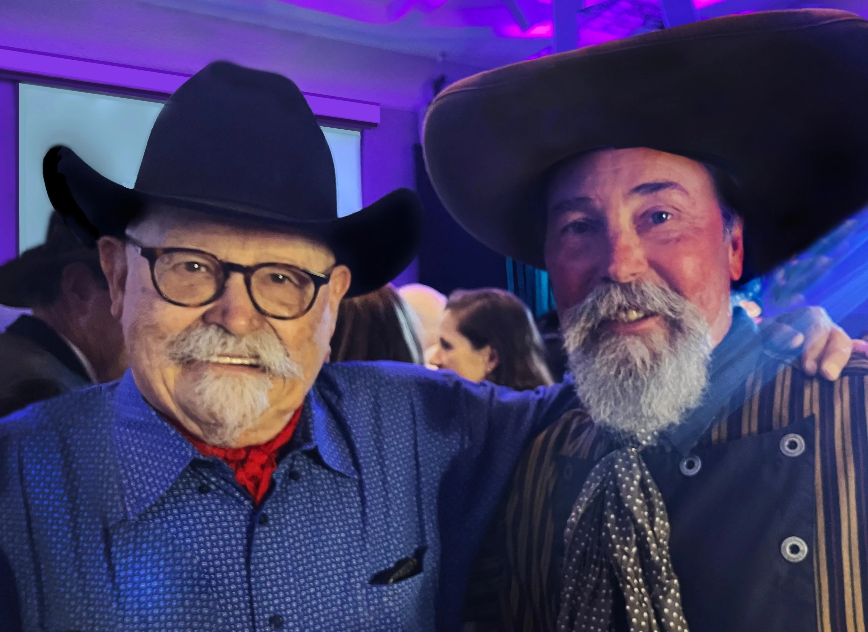 Kent and his pal Barry Corbin (for whom he stunt-doubled on "Tulsa King") at the 2023 Western Heritage Awards.