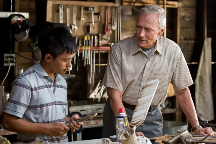 Clint Eastwood and Bee Vang in Gran Torino (2008)