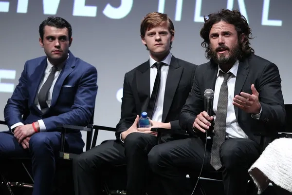 Christian Mallen, Lucas Hedges and Casey Affleck on a panel for Manchester by the Sea at NYFF.