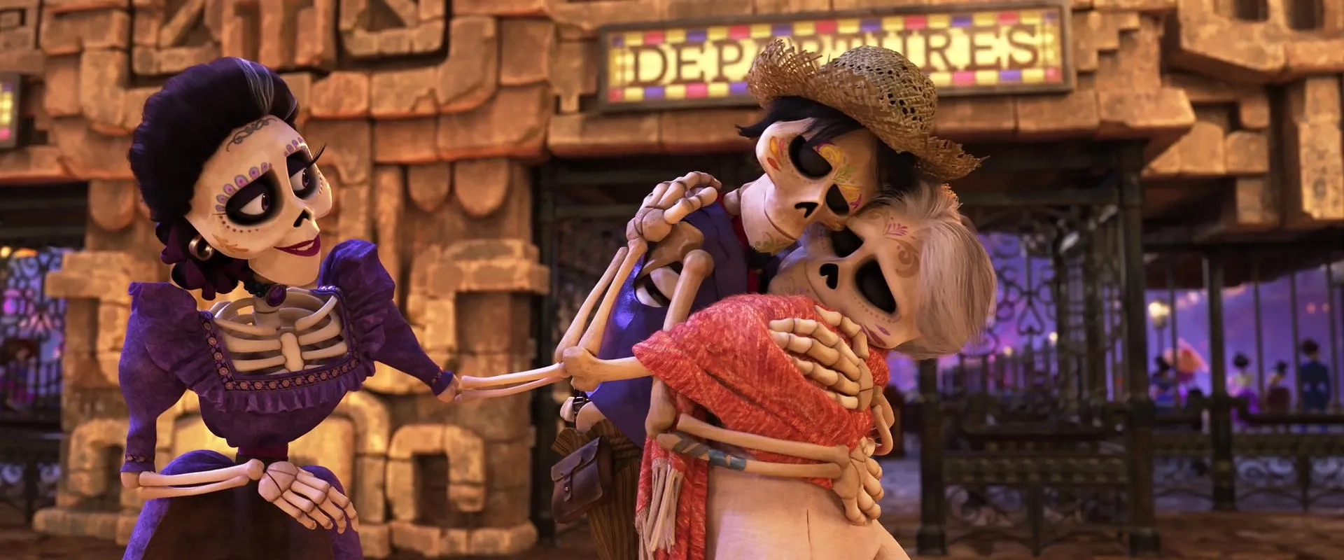 Alanna Ubach, Gael García Bernal, and Ana Ofelia Murguía in Coco (2017)