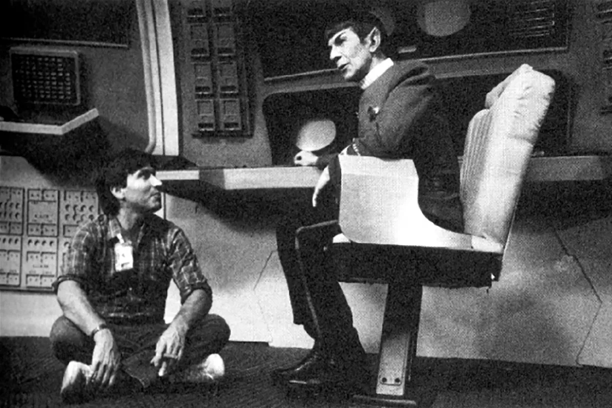 Leonard Nimoy and Nicholas Meyer in Star Trek II: The Wrath of Khan (1982)