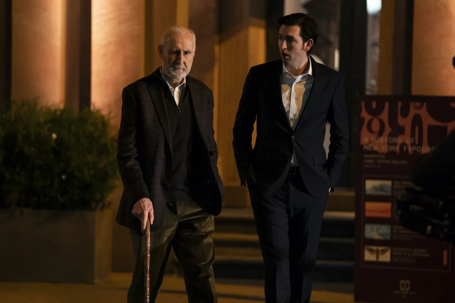 James Cromwell and Nicholas Braun in Succession: Mass in Time of War (2021)