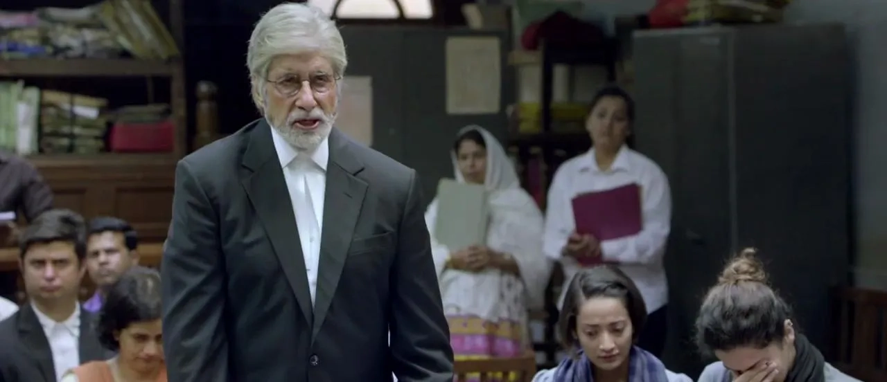 Amitabh Bachchan and Andrea Tariang in Pink (2016)