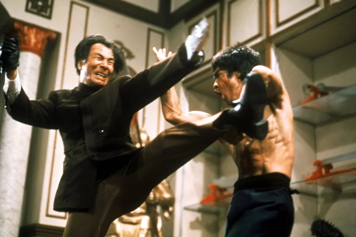 Bruce Lee and Kien Shih in Enter the Dragon (1973)