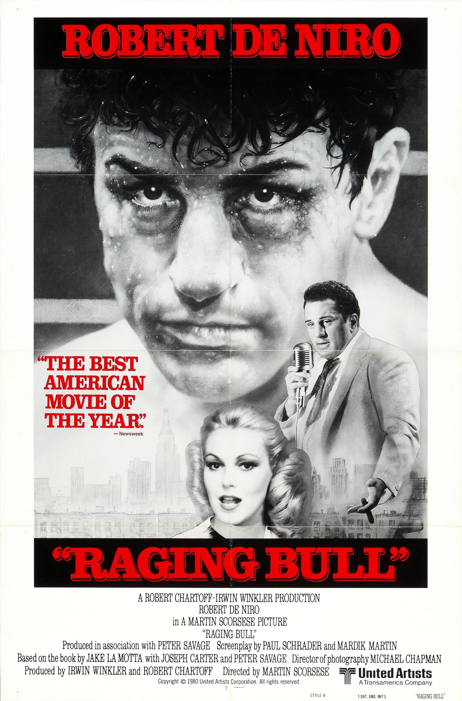 Robert De Niro and Cathy Moriarty in Raging Bull (1980)