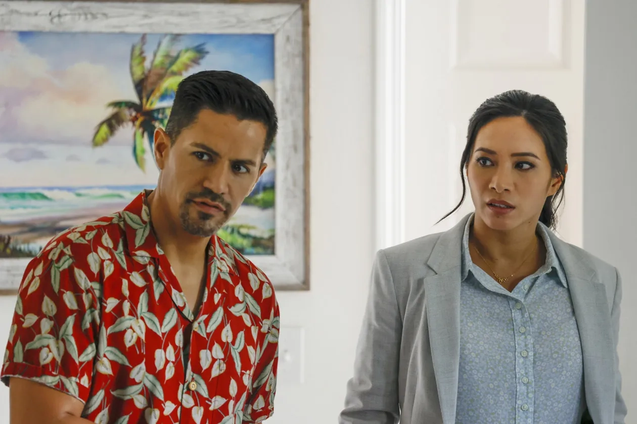 Jay Hernandez and Chantal Thuy in Magnum P.I.: Better Watch Out (2021)