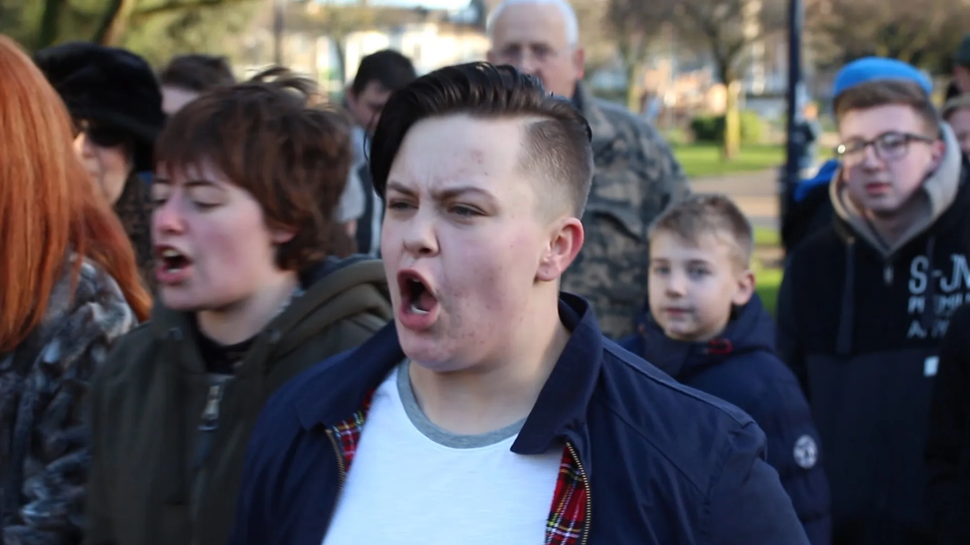 Ronan Williams, Anthony Davis, and Eleanor May in Our Town (2017)