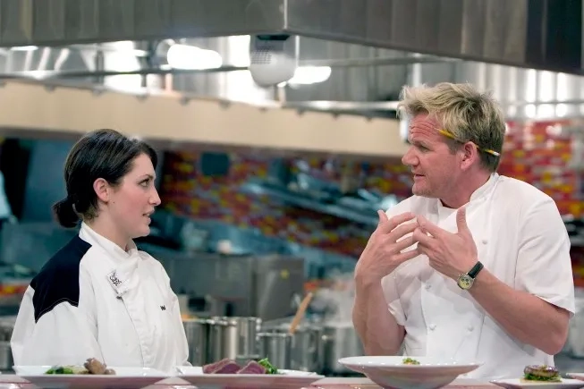 Gordon Ramsay and Holli Ugalde in Hell's Kitchen (2005)