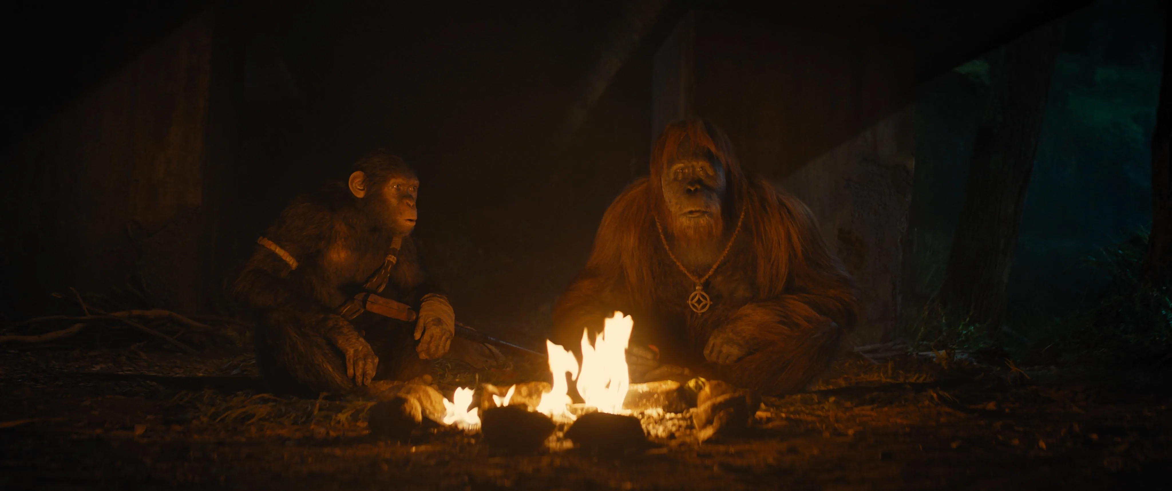 Peter Macon and Owen Teague in Kingdom of the Planet of the Apes (2024)