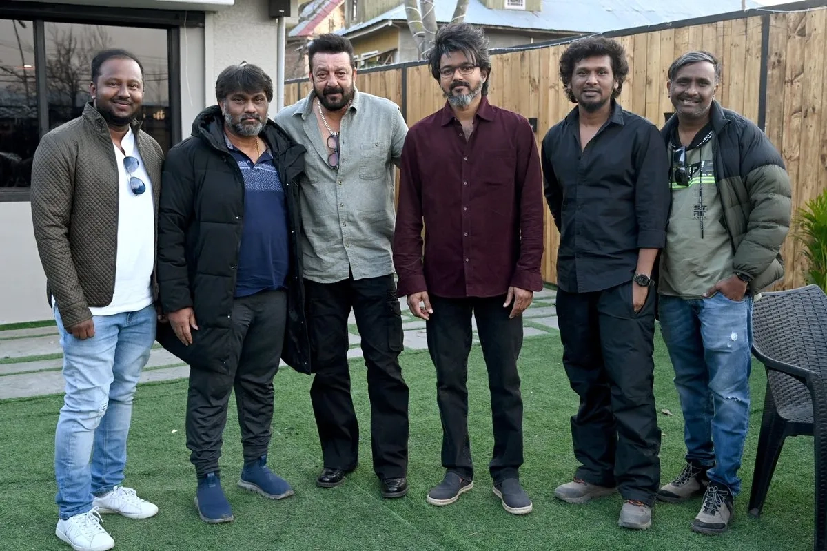 Sanjay Dutt, Joseph Vijay, Lokesh Kanagaraj, and Lalit Kumar in Leo (2023)