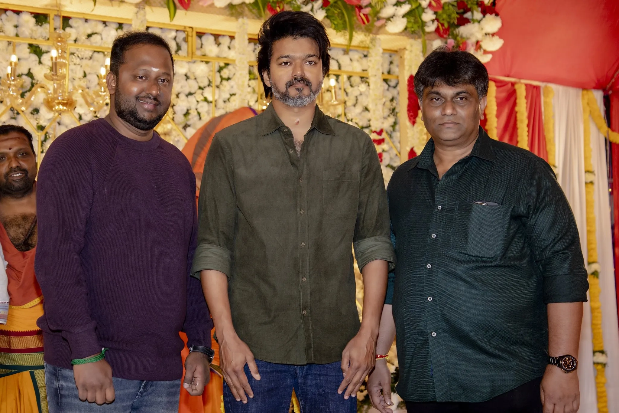 Joseph Vijay, Jagadish Palanisamy, and Lalit Kumar at an event for Leo (2023)