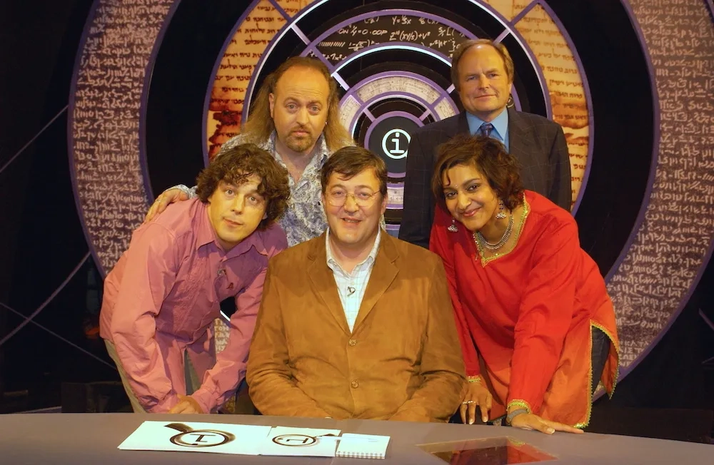 Stephen Fry, Clive Anderson, Bill Bailey, Alan Davies, and Meera Syal in QI (2003)