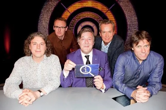 Stephen Fry, Alan Davies, Sean Lock, Frank Skinner, and John Bishop in QI (2003)