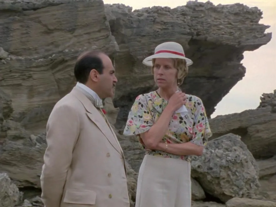 Angela Down and David Suchet in Poirot (1989)