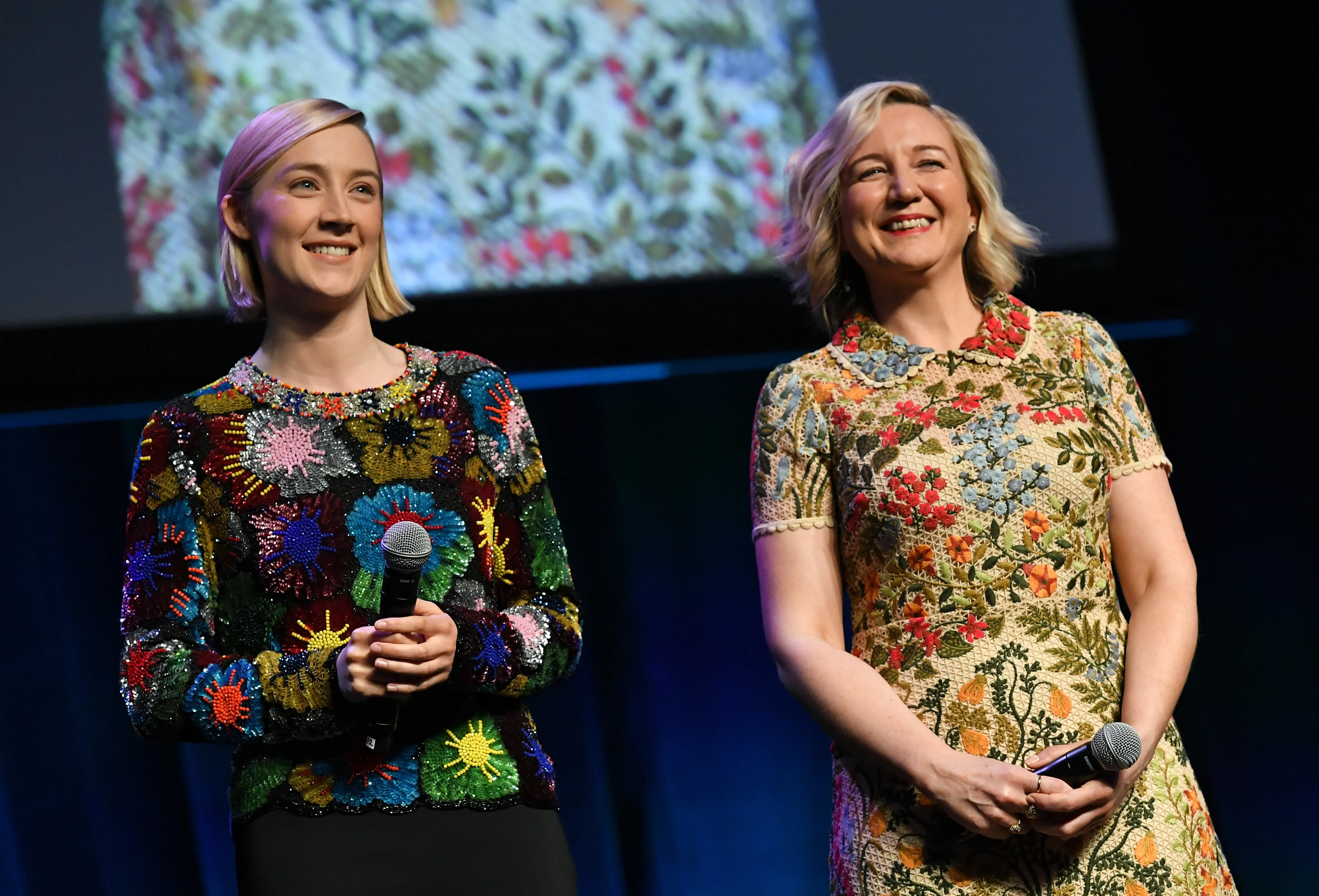 Saoirse Ronan and Josie Rourke at an event for Mary Queen of Scots (2018)