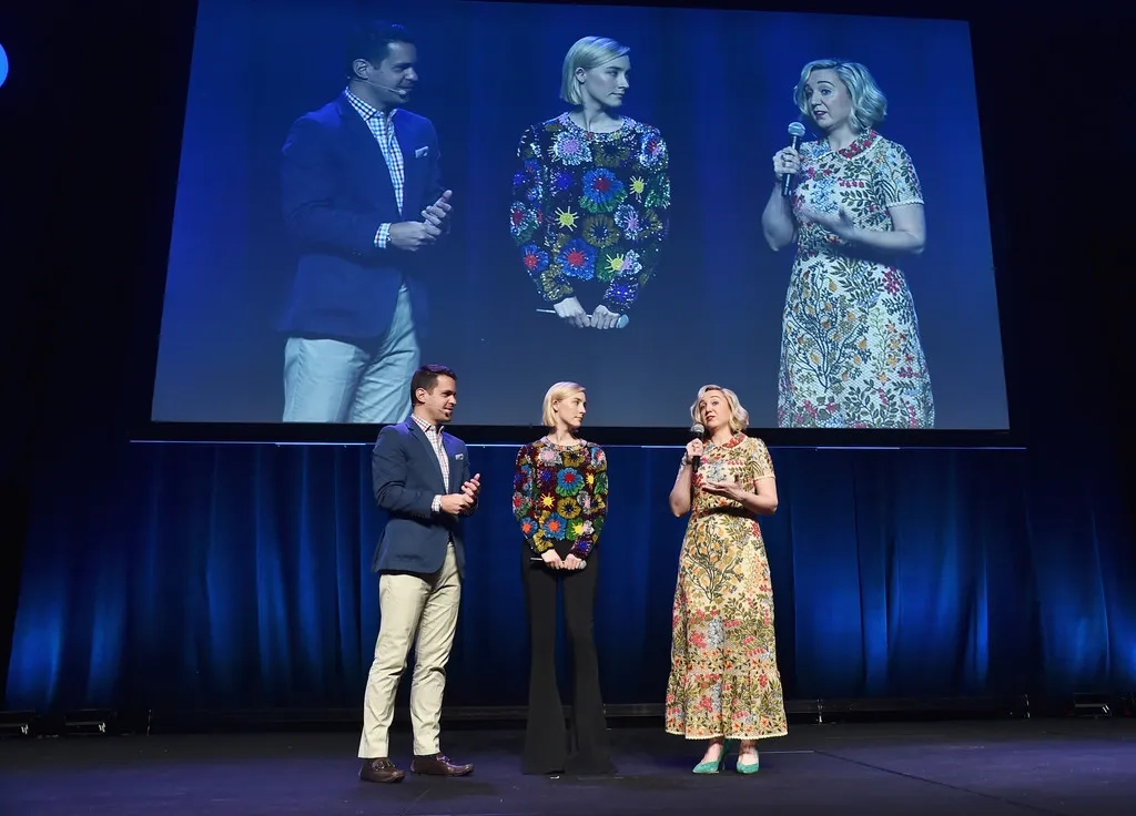 Saoirse Ronan, Dave Karger, and Josie Rourke at an event for Mary Queen of Scots (2018)