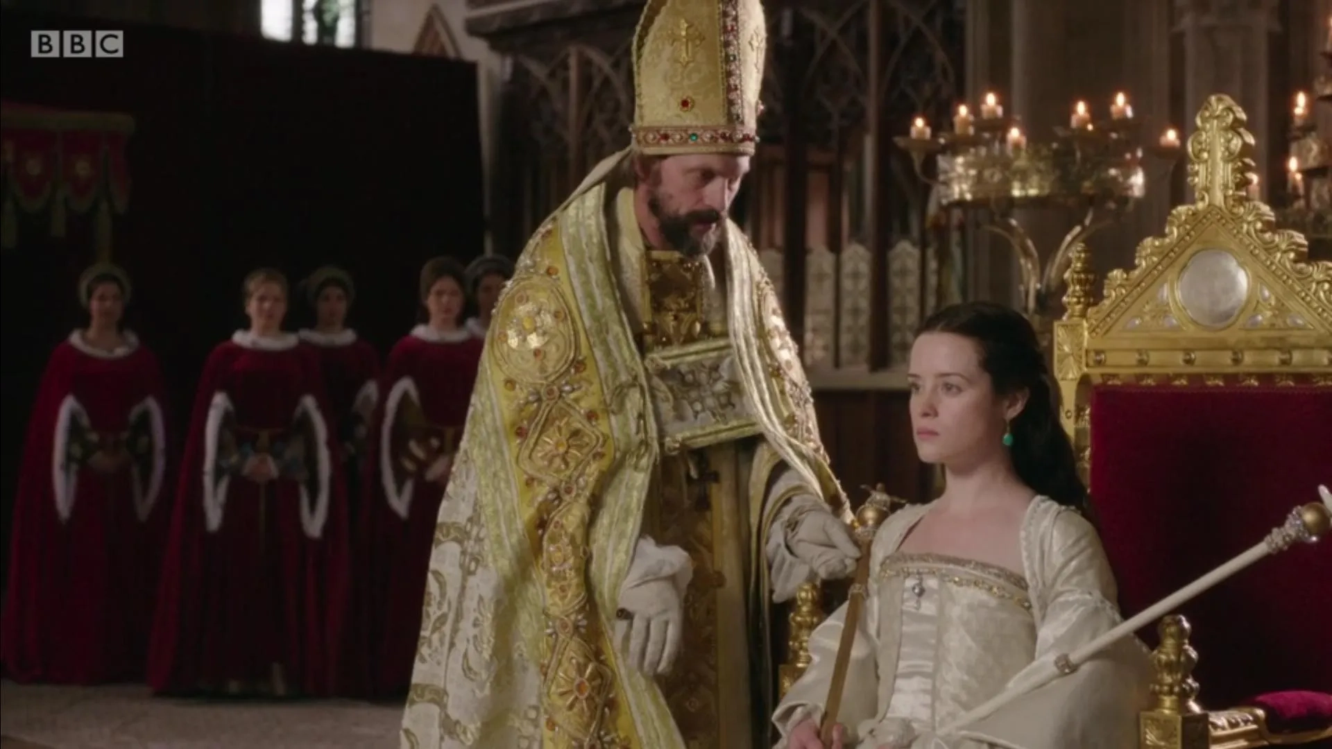 Benjamin Whitrow and Claire Foy in Wolf Hall (2015)