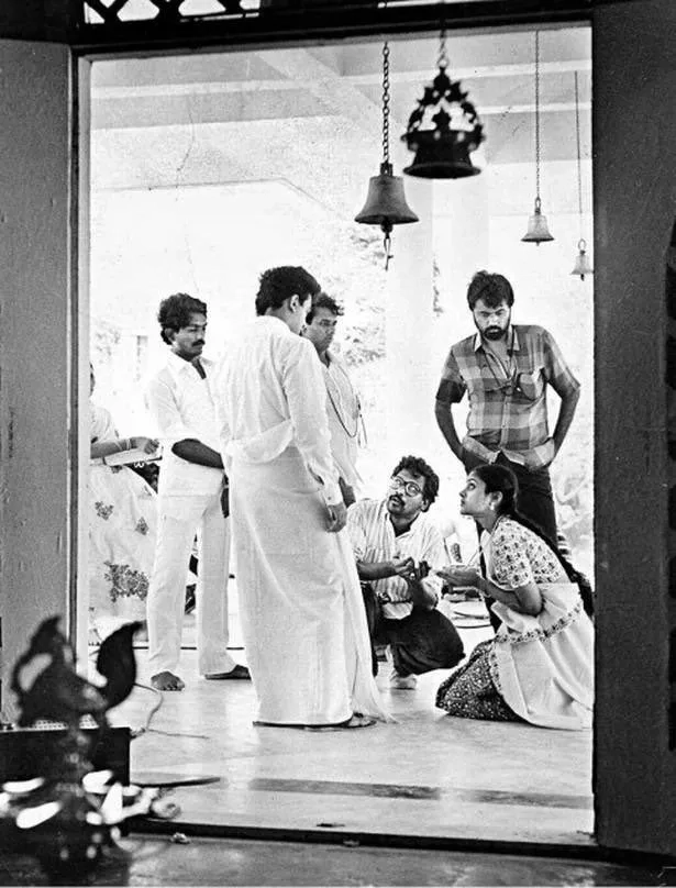 Kamal Haasan, Mani Ratnam, and Saranya Ponvannan in Nayakan (1987)