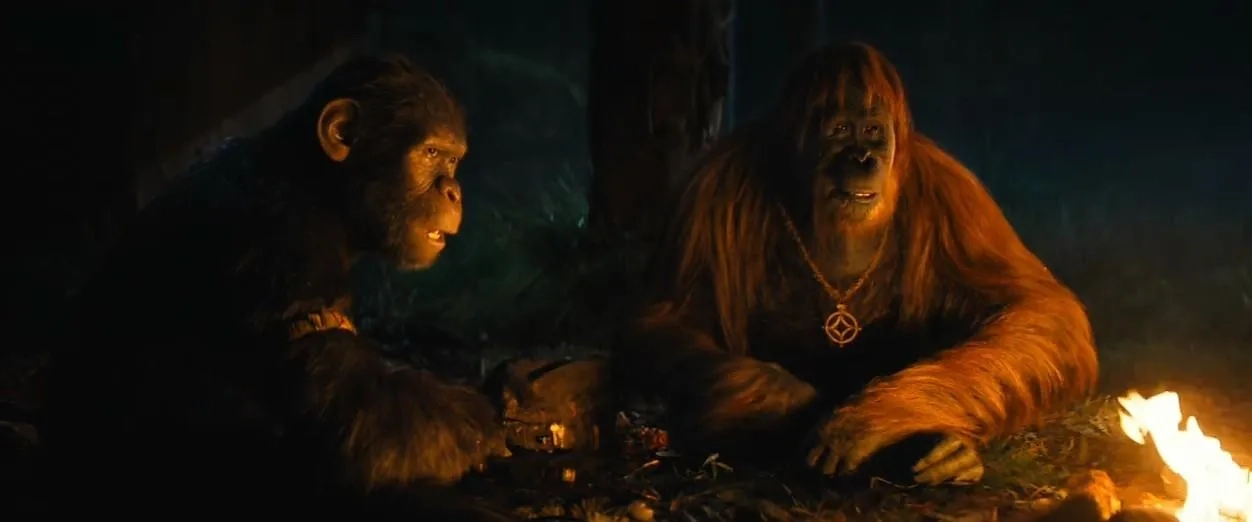 Peter Macon and Owen Teague in Kingdom of the Planet of the Apes (2024)