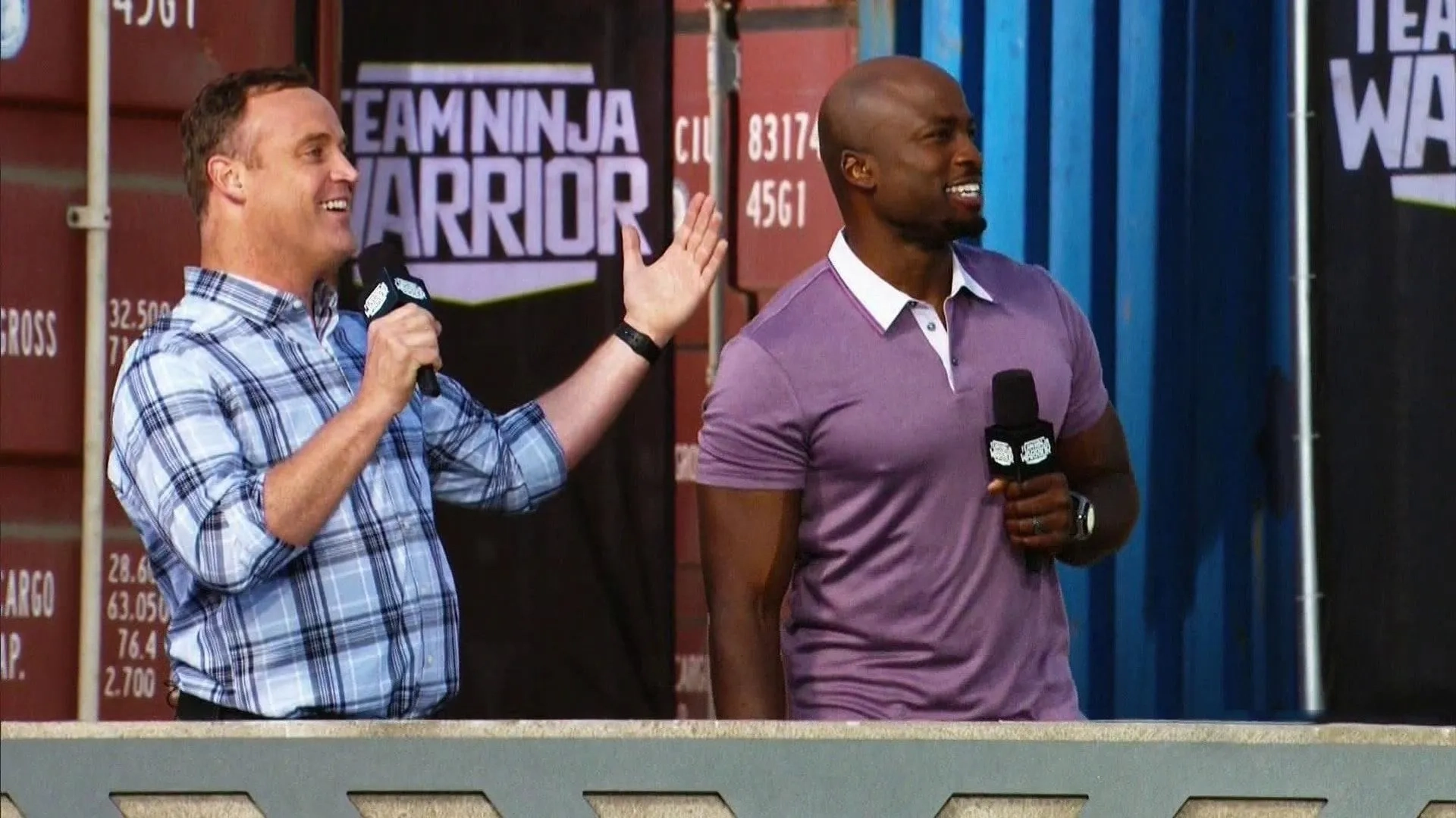 Matt Iseman and Akbar Gbajabiamila in American Ninja Warrior (2009)