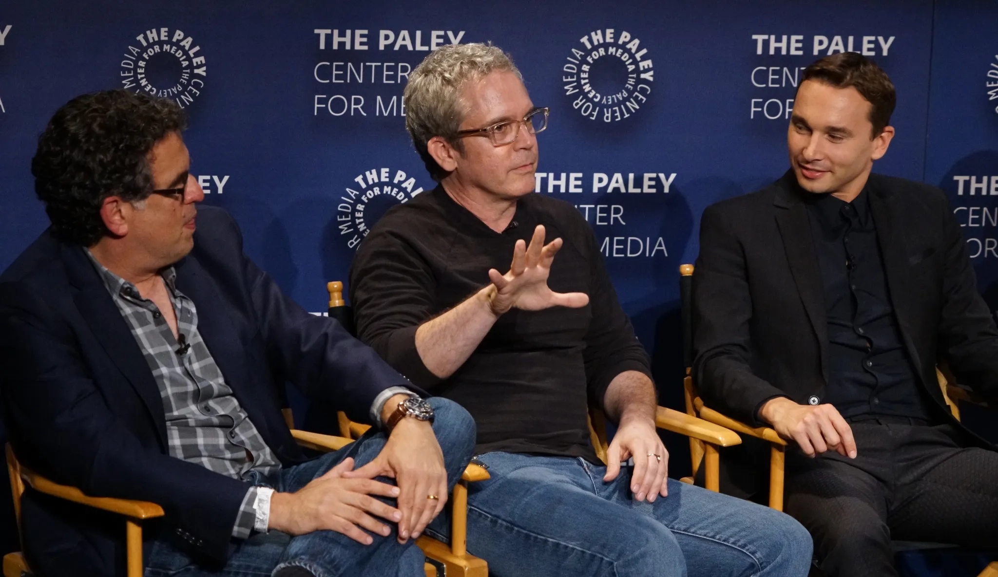 Brannon Braga, David A. Goodman, and Mark Jackson at an event for The Orville (2017)