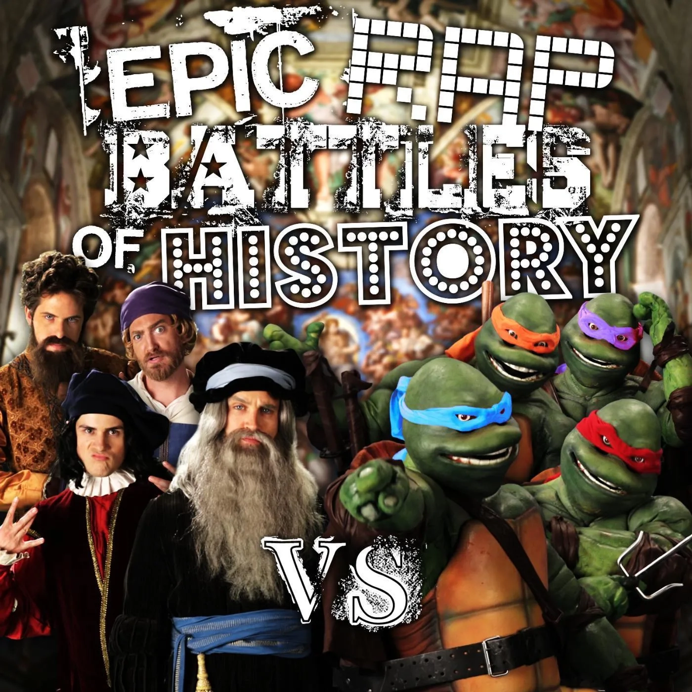 Link Neal, Anthony Padilla, Xin Sarith Wuku, Rhett McLaughlin, Ian Hecox, Lloyd Ahlquist, and Peter Shukoff in Epic Rap Battles of History (2010)